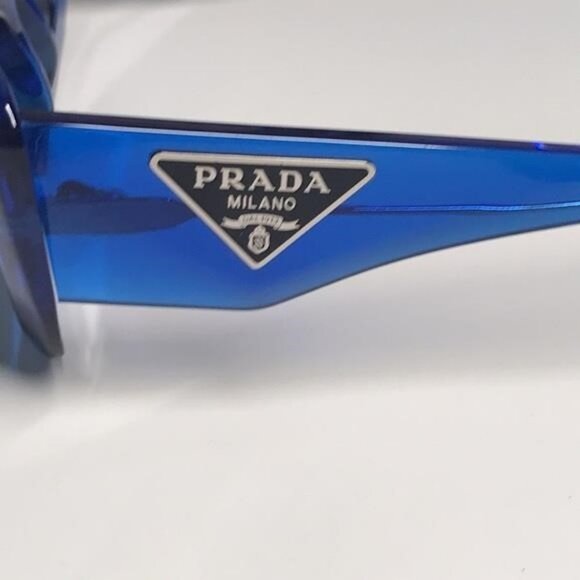 New Authentic Prada PR13Z Sunglasses – Blue Frame / Grey Lenses, Square Shape - Picture 11 of 14